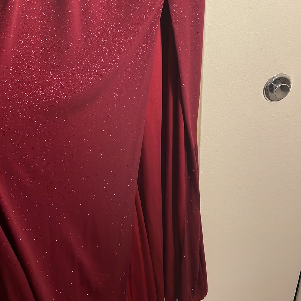 Size 8 Two-Piece Faviana Red Formal Gown - Picture 3 of 5